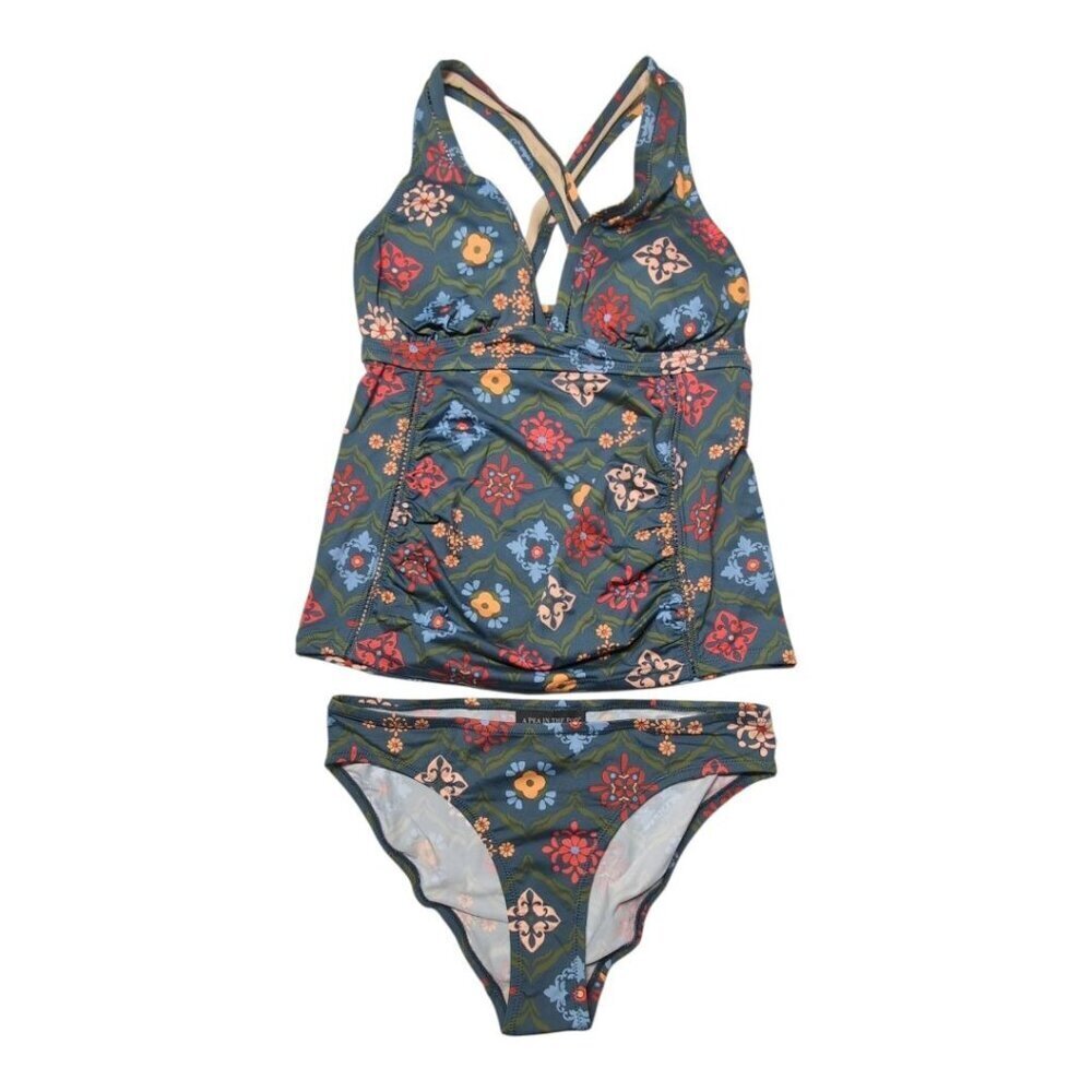 A Pea in the Pod Tankini Maternity Swimwear Womens Small Boho Floral Two Piece